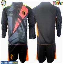 Belgien Torwart Heimtrikotsatz Kinder EM 2024 Langarm (+ Kurze Hosen)